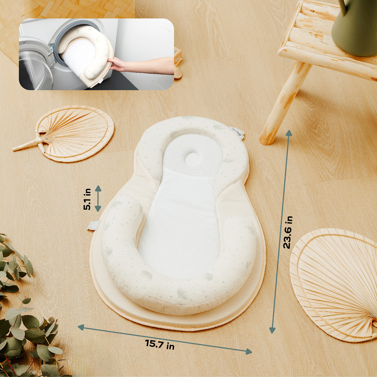 Babymoov Socosy Premium Baby Lounger - Mineral Off White.