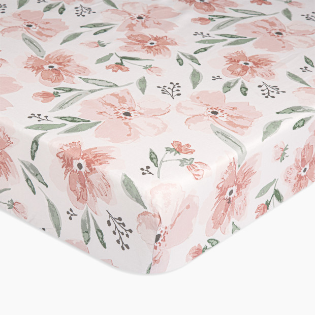 Crane Baby Cotton Sateen Crib Fitted Sheet - Parker Floral.