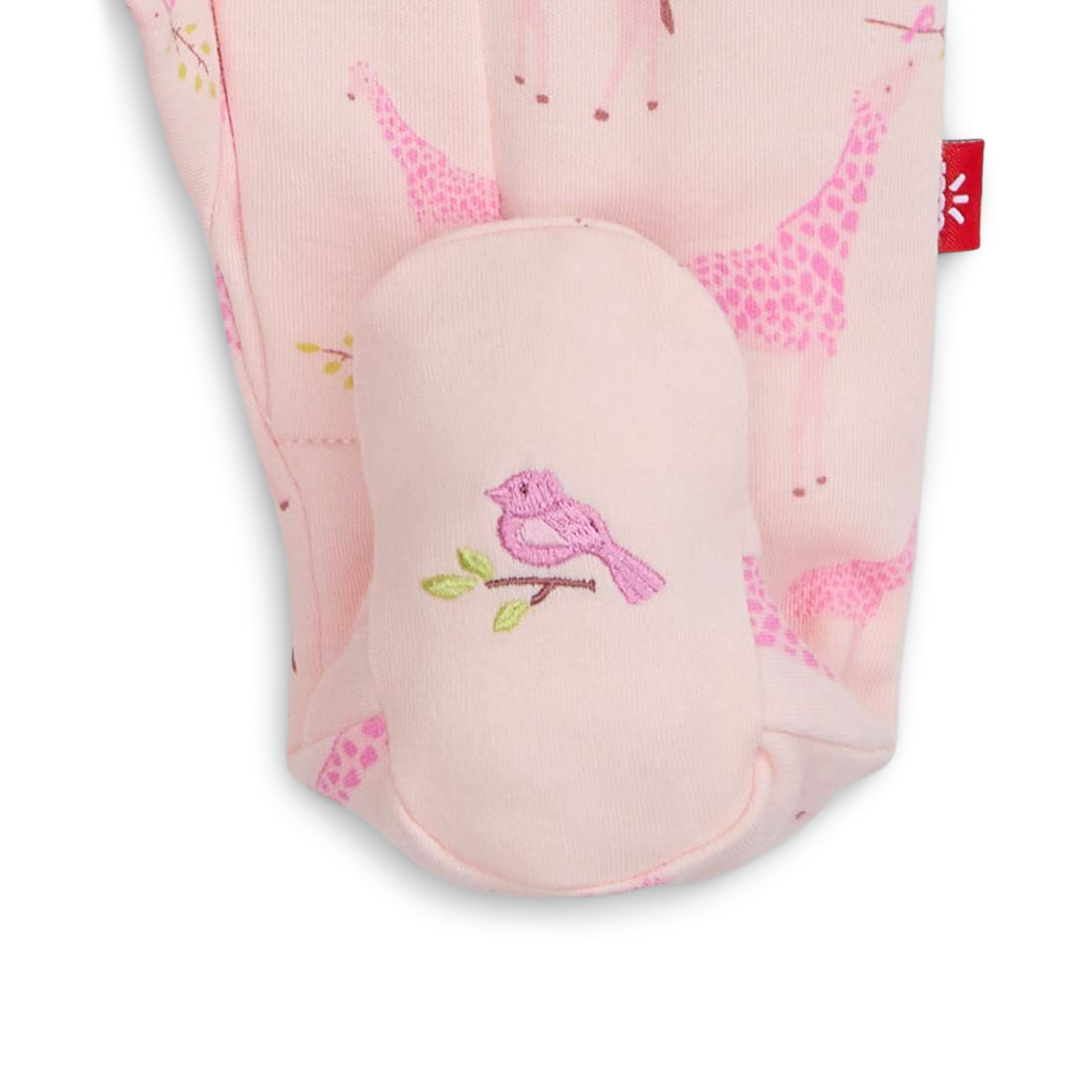 Magnetic Me Organic Cotton Footie - Pink Jolie Giraffe, Newborn.