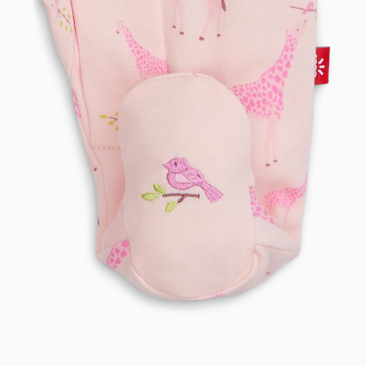 Magnetic Me Organic Cotton Footie - Pink Jolie Giraffe, Newborn.