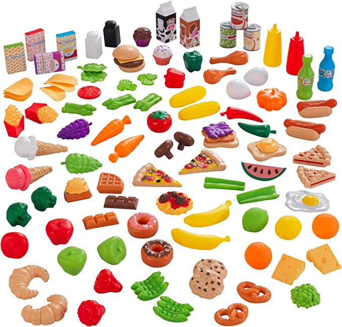 KidKraft  115-Piece Deluxe Tasty Treats Plastic Play Food Set.