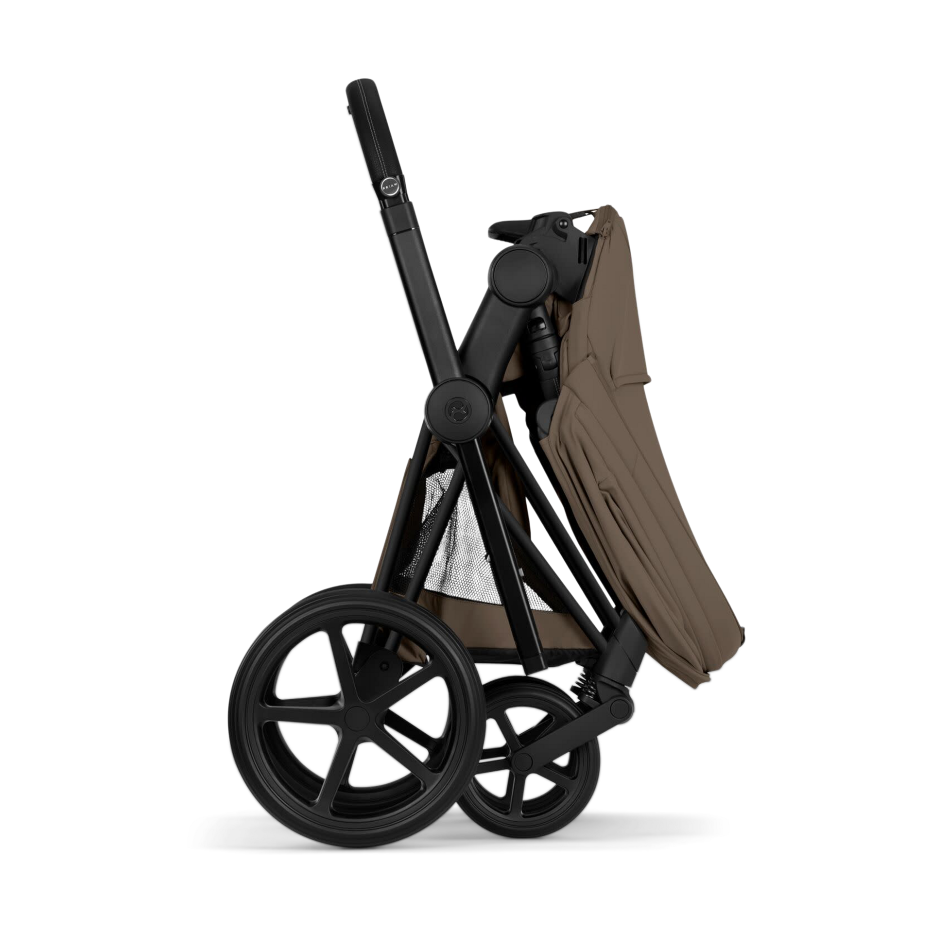 Cybex PRIAM Stroller - Matte Black Frame/Coconut Brown Lux Seat.