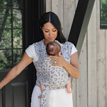 Moby Baby Wrap Carrier Element for Newborns to Toddlers (8-33lbs), Infant Sling Carrier, Ultra Lightweight & Hands Free Design, Adjustable for All Body Types (Dusted Leopard)