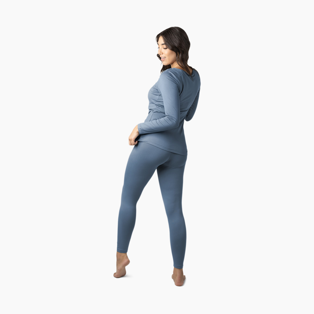 Kindred Bravely Jane Nursing Pajama Set - Slate Blue, X-Small.