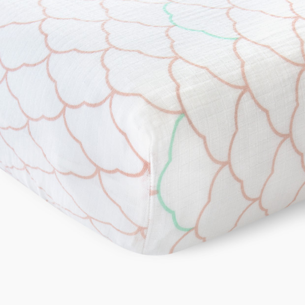 Newton Baby 2-Pack Organic Cotton Breathable Mini Crib Sheets - Dreamweaver Blush Coral + Solid White.