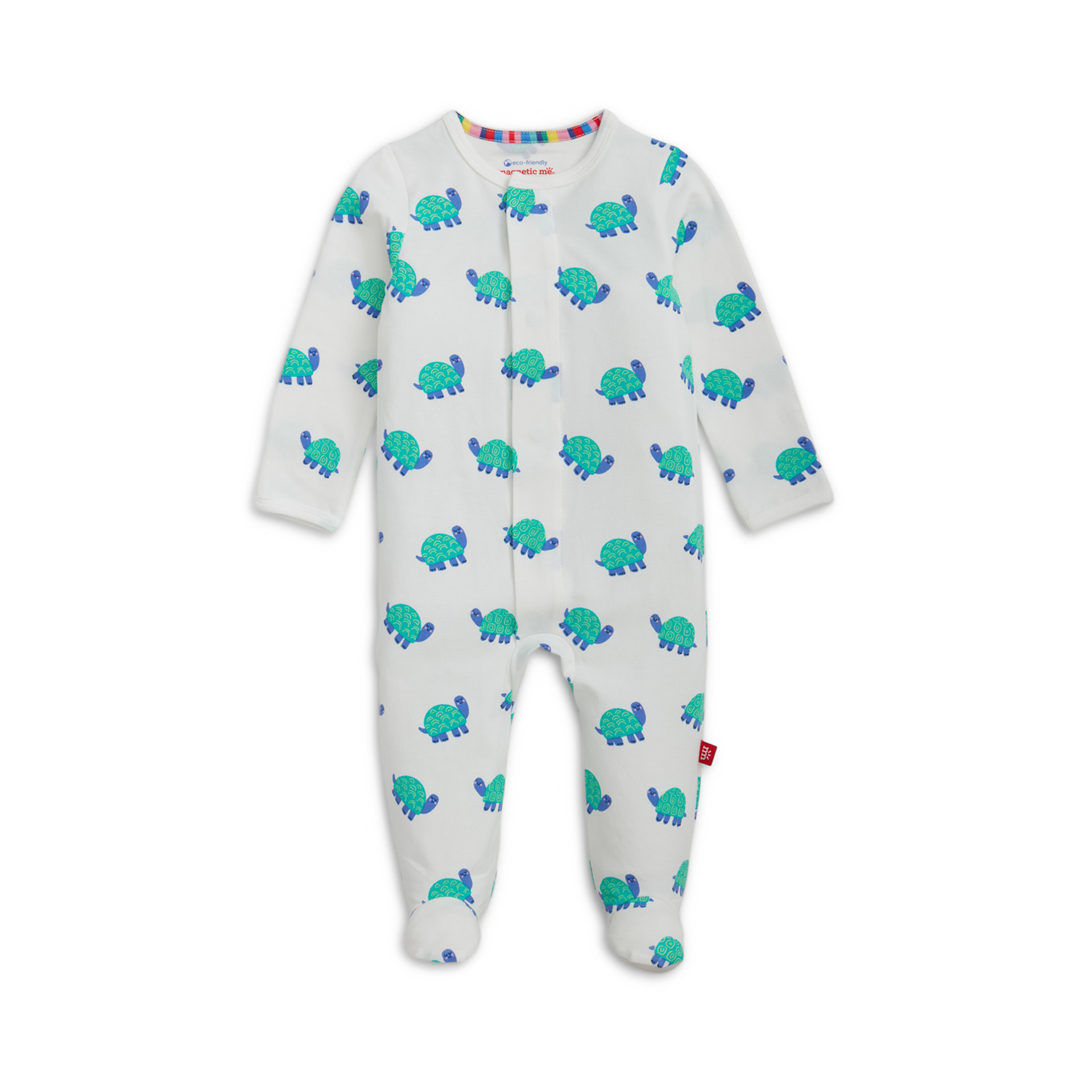 Magnetic Me Cloudstretch Magnetic 4-Pack Footie - Green Multi, Newborn.