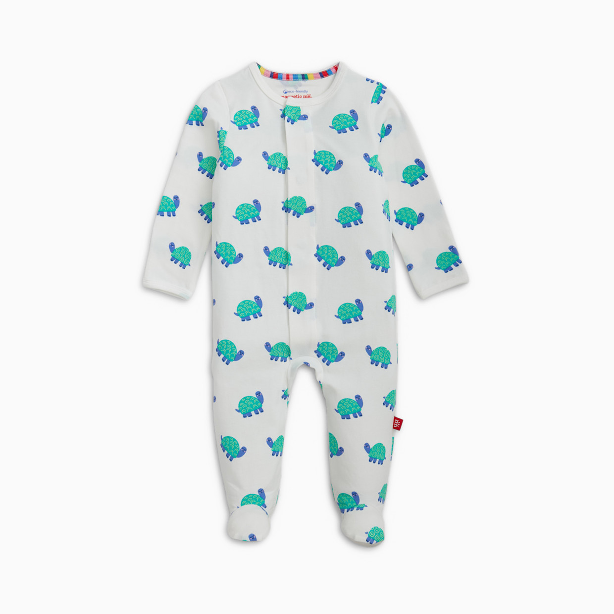 Magnetic Me Cloudstretch Magnetic 4-Pack Footie - Green Multi, Newborn.