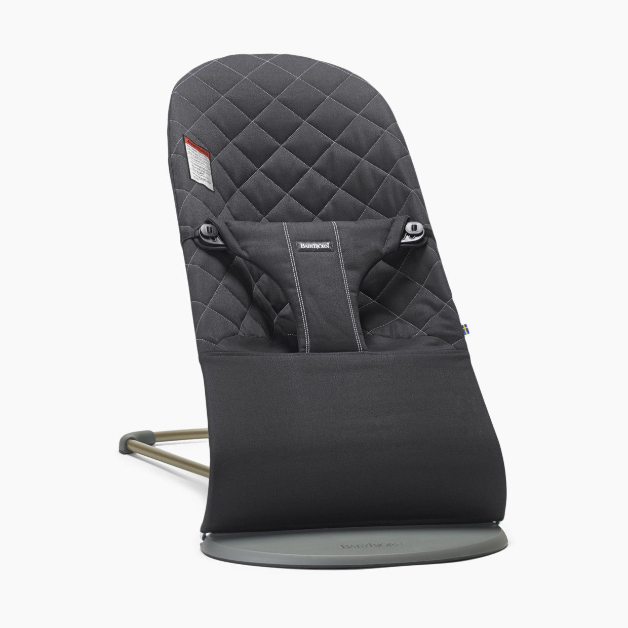 Babybjörn Bouncer Bliss - Black Quilted Cotton/Dark Gray Frame (2017).