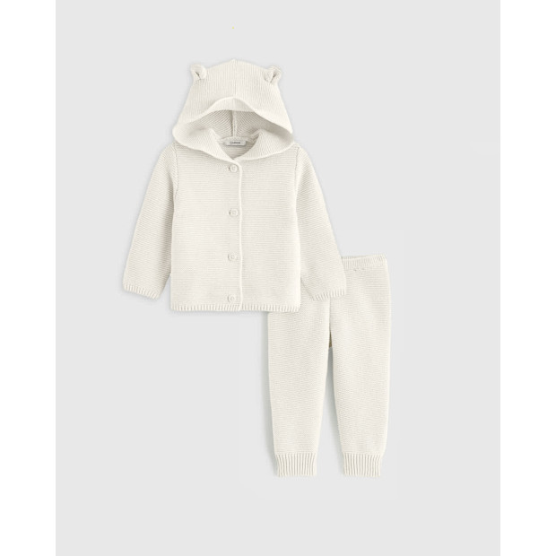 Quince 100% Organic Cotton Sweater Set in Ivory.