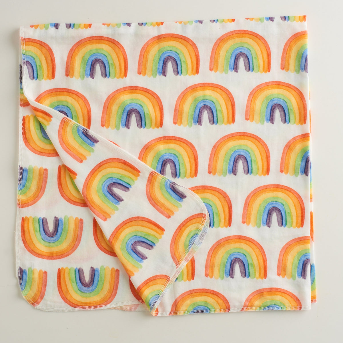Stina & Mae Over The Rainbow Organic Cotton Snuggle Blanket.