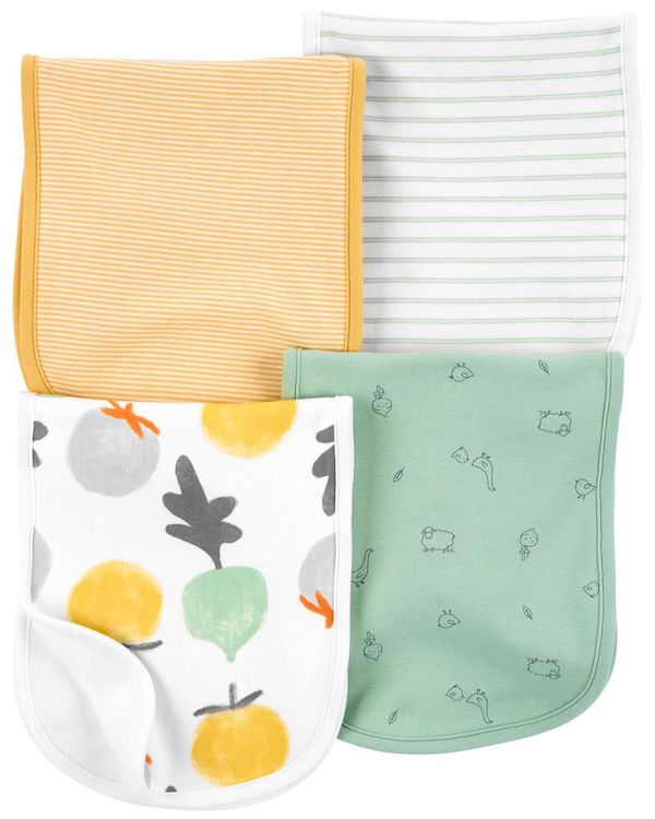 Carter’s 4-Pack Striped Burp Cloths - $26.00.