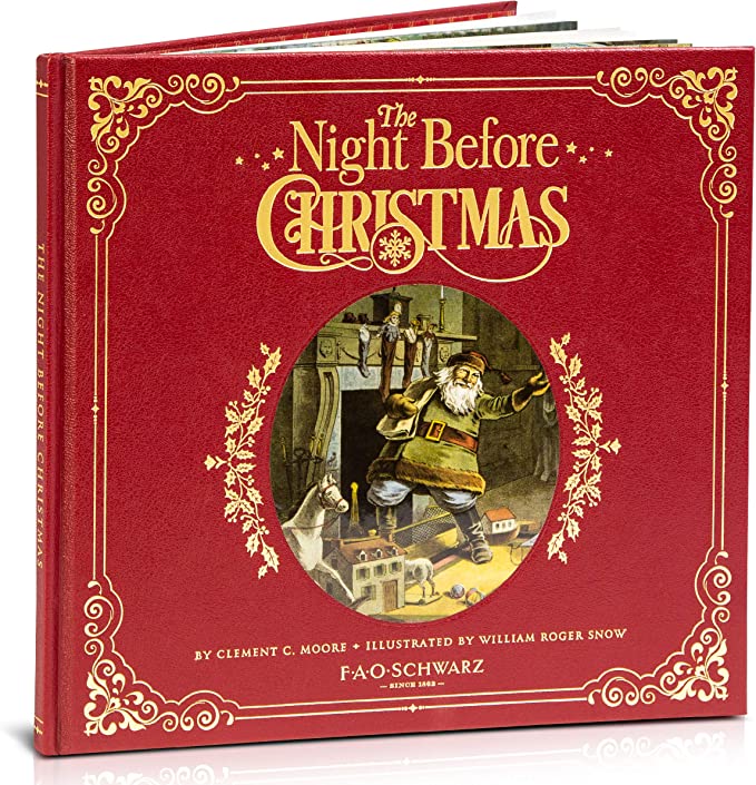 FAO Schwarz The Night Before Christmas Premiere Genuine Leather-Bound Book.