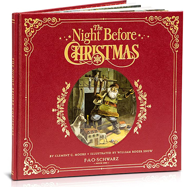 FAO Schwarz The Night Before Christmas Premiere Genuine Leather-Bound Book.