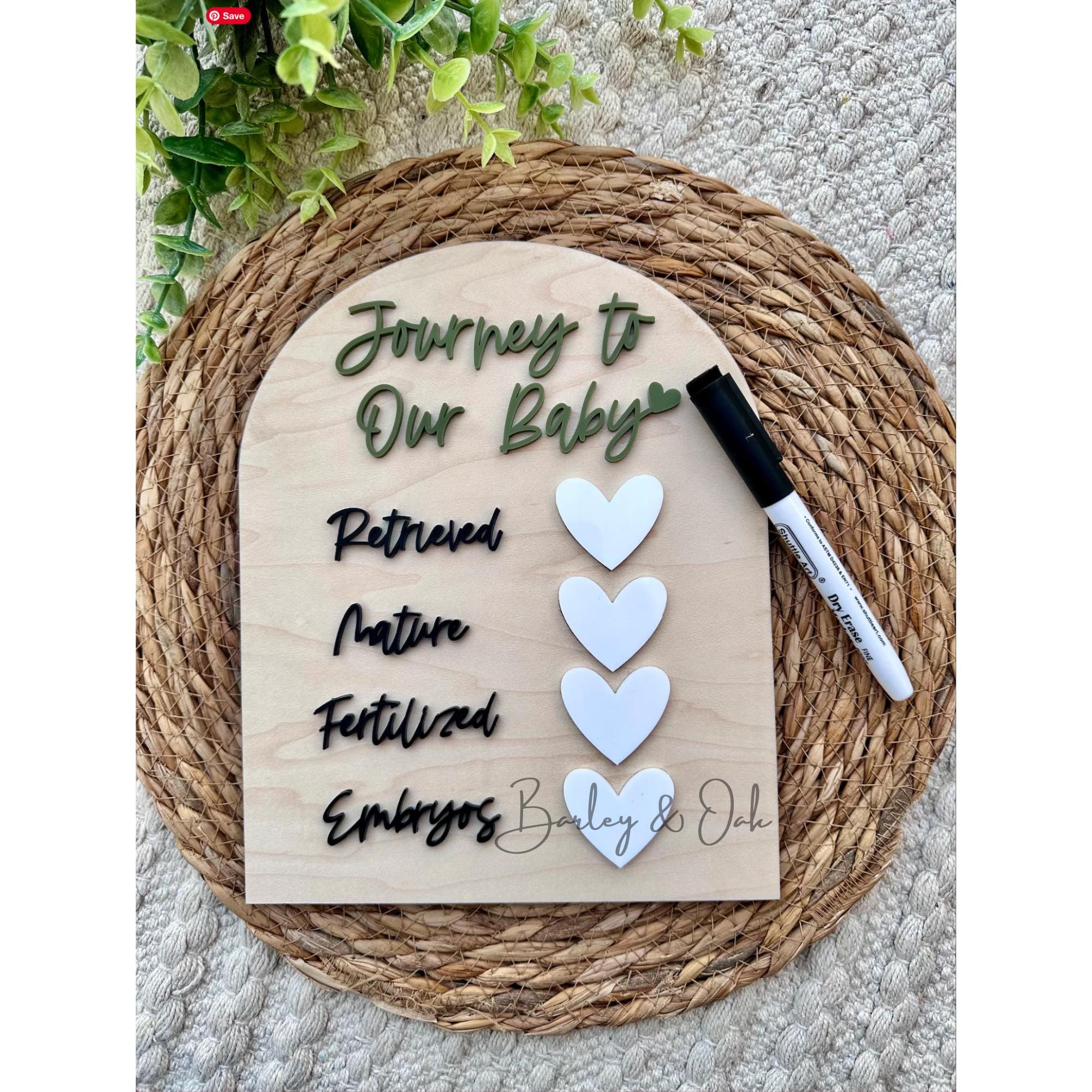 BarkleyandOakCo IVF Egg Retrieval Milestone Board.