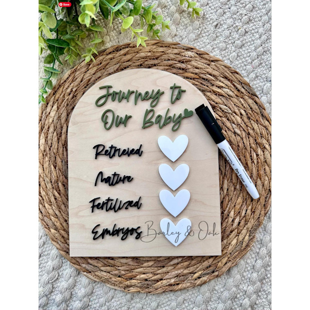 BarkleyandOakCo IVF Egg Retrieval Milestone Board.