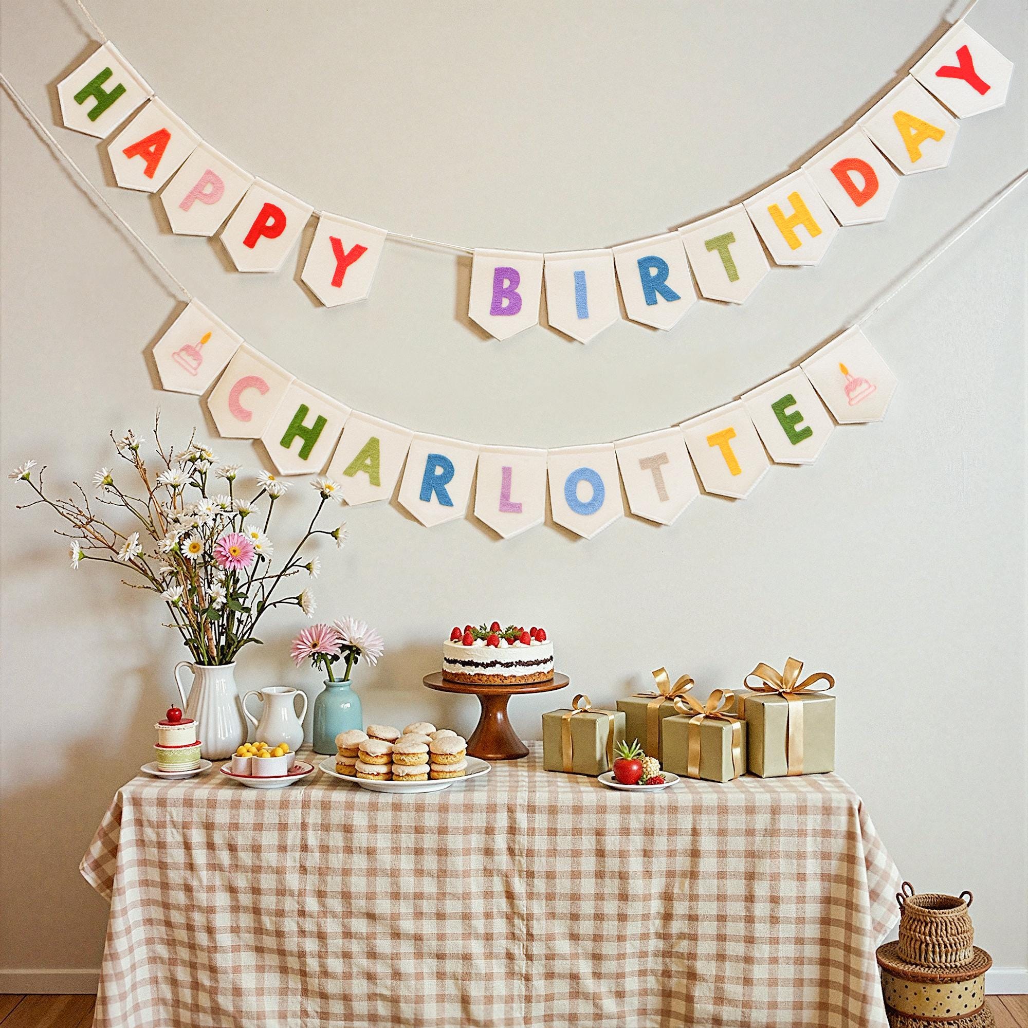 DesignLambArt Reusable Birthday Linen Garland.