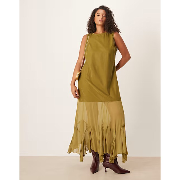 Curve Drop Waist Velvet Maxi Dress.