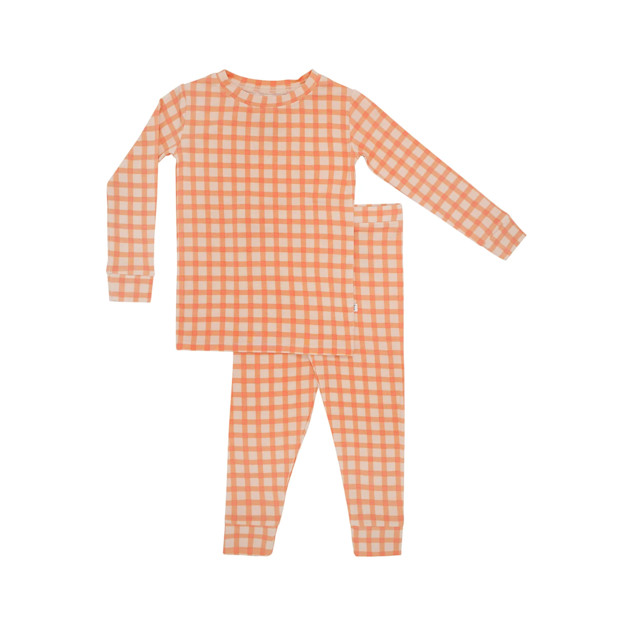 Brave Little Ones Coral Gingham Two-Piece Set.