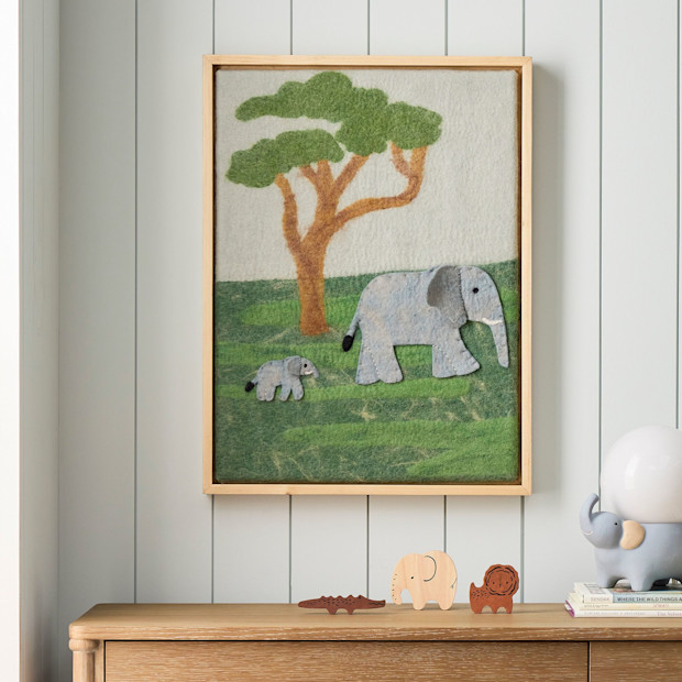 West Elm Elephant Family Framed Felt Wall Art.