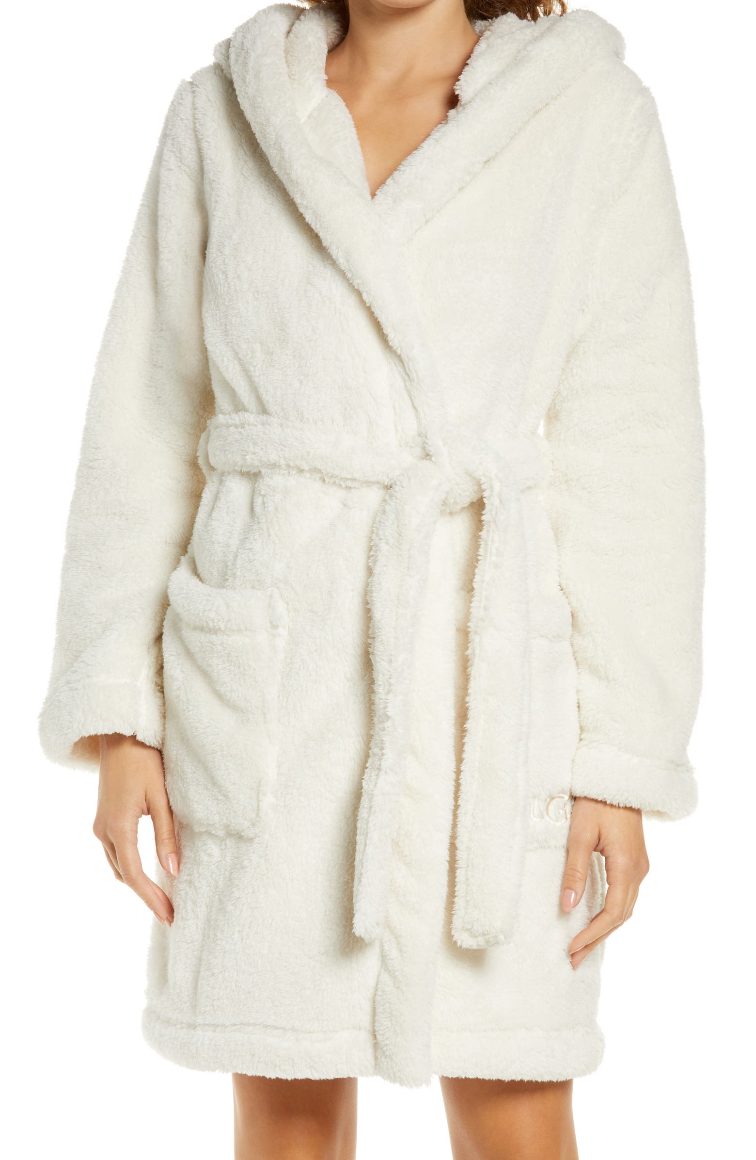 UGG Aarti Faux Shearling Hooded Robe.