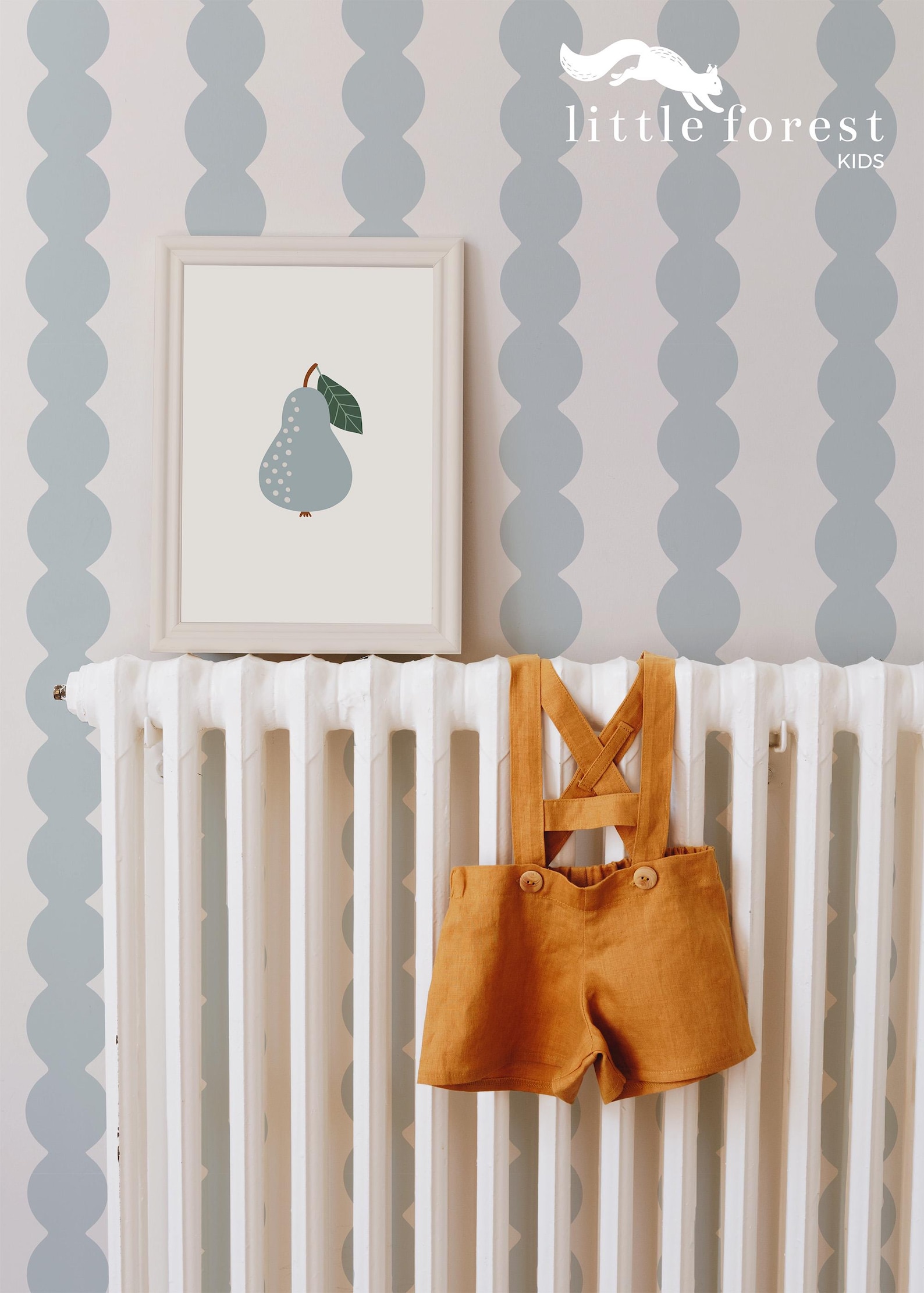 Little Forest Kids Shop Scallop Stripe Wallpaper.