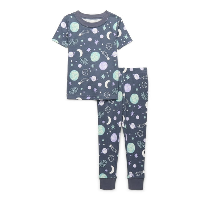 Toddler Cotton Sleep Tee and Pants Pajama Set, 2-Piece.