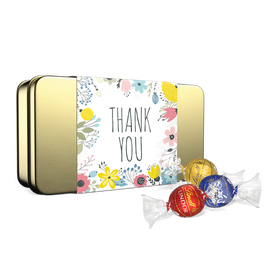 Lindt Assorted LINDOR Truffles Thank You Gift Tin - 12 pieces.