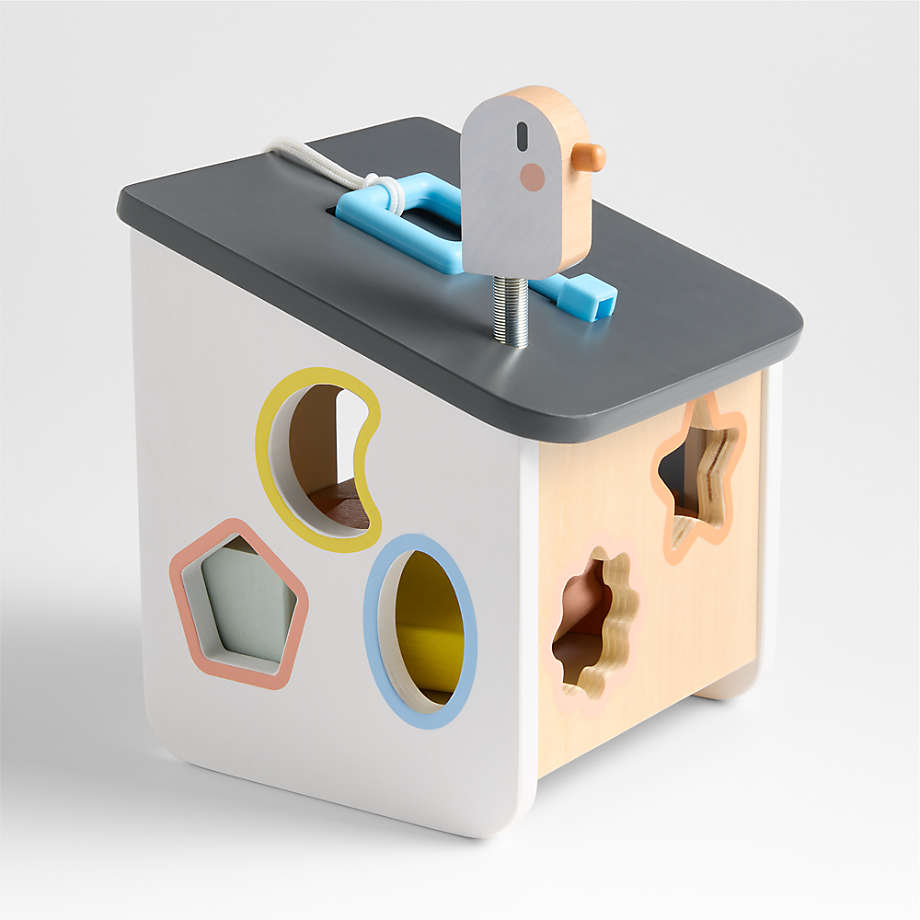 Sweet Cocoon Wooden Bird House Kids Shape Sorter Toy .
