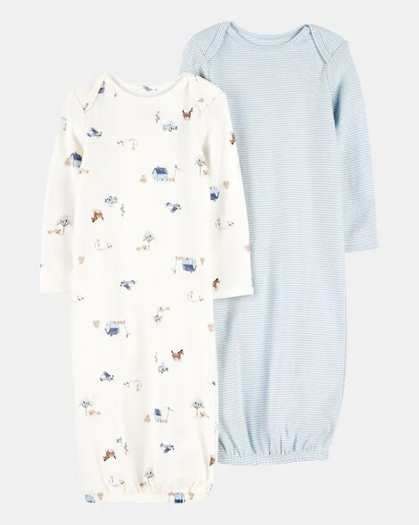 Baby Sleeper Gowns, 2 Pack.