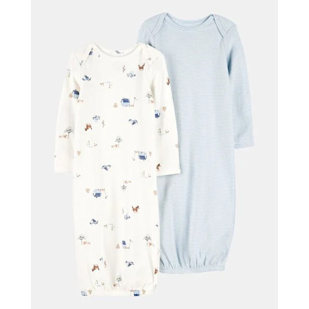 Baby Sleeper Gowns, 2 Pack.