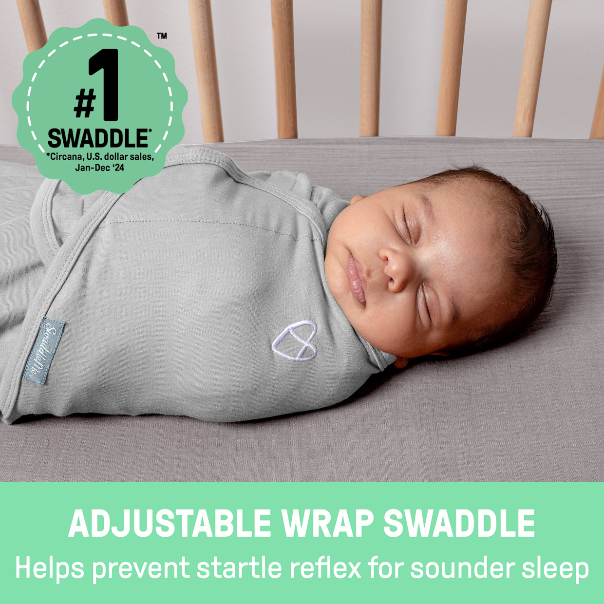 Ingenuity SwaddleMe Original Swaddle (2-Pack) - Peekaboo Sloth, 0-3 M.