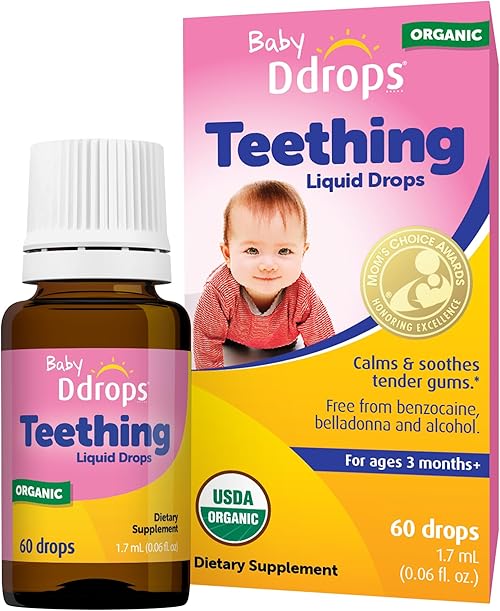 Ddrops Baby Organic Teething Liquid Drops, 60 Count - $9.34.