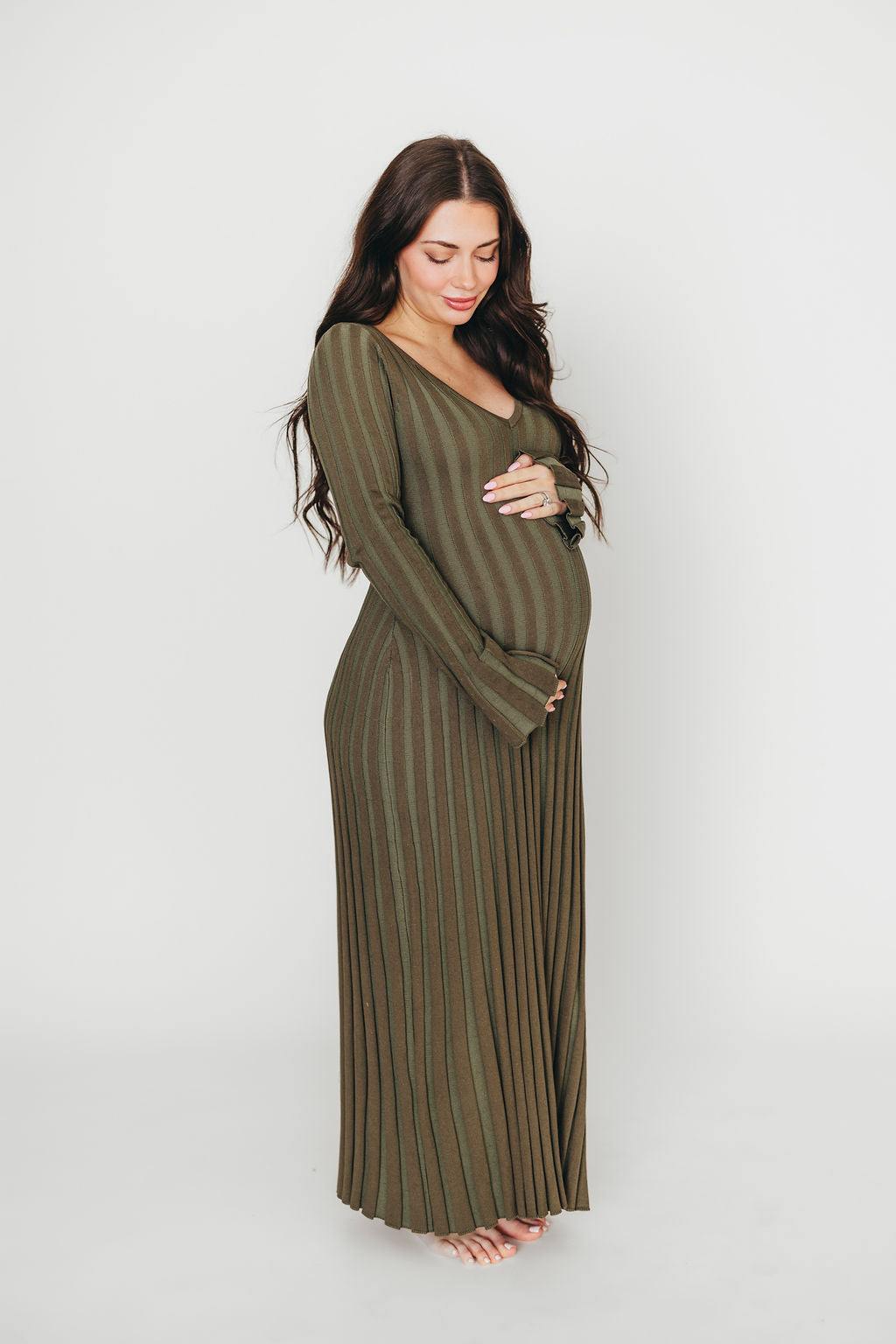 Worth Collective Hadley Long Sleeve Knit Maxi Dress.
