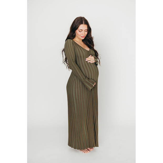 Worth Collective Hadley Long Sleeve Knit Maxi Dress.