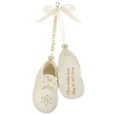 Hallmark Personalized Porcelain Booties Ornament.