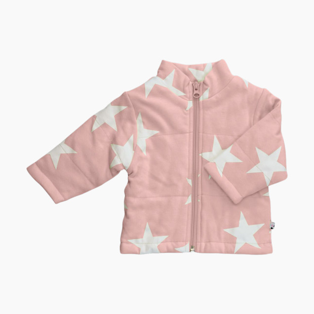 Babysoy Organic Cotton Star Bomber - Peony, 0-6 Months.