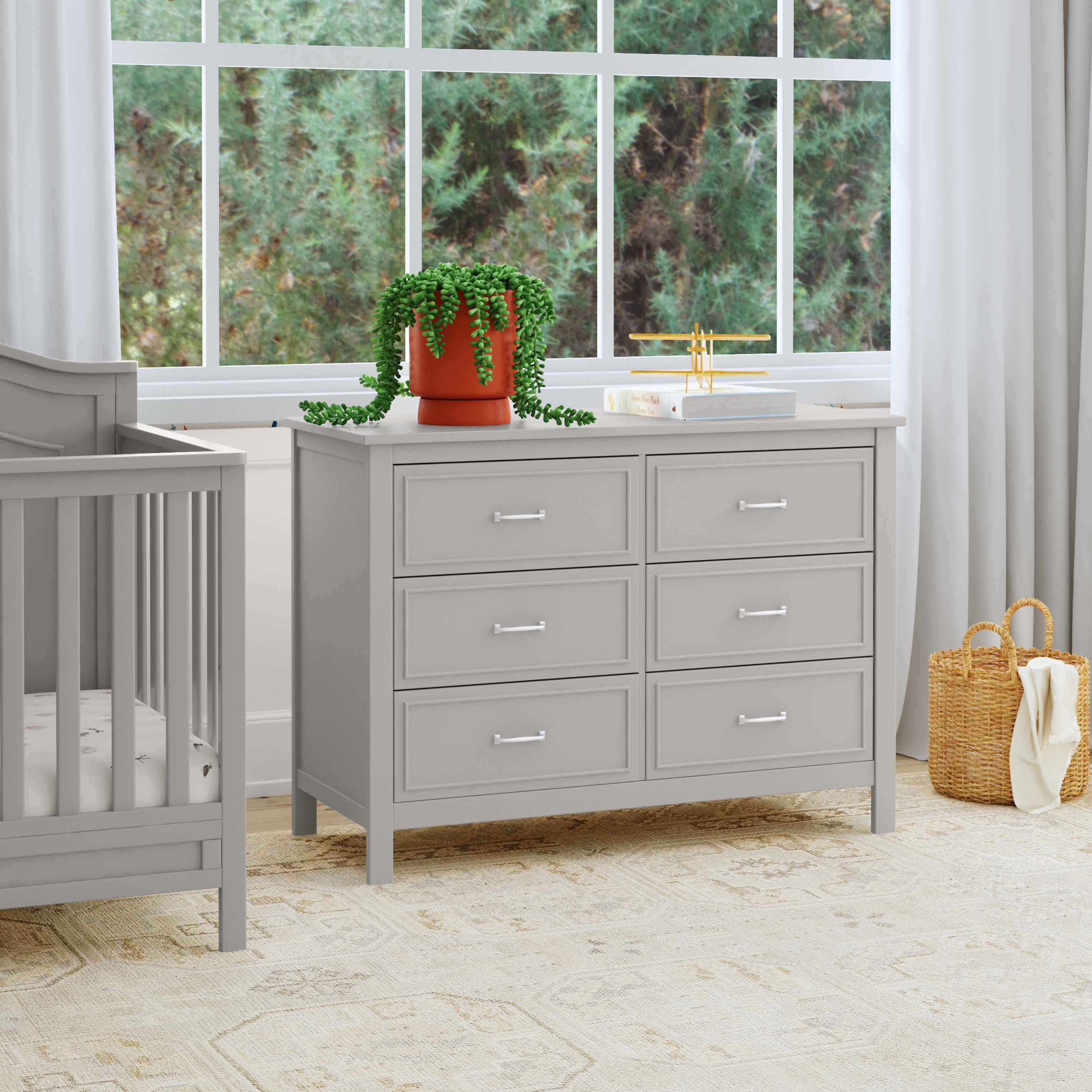 daVinci Charlie 6-Drawer Double Dresser - Grey.