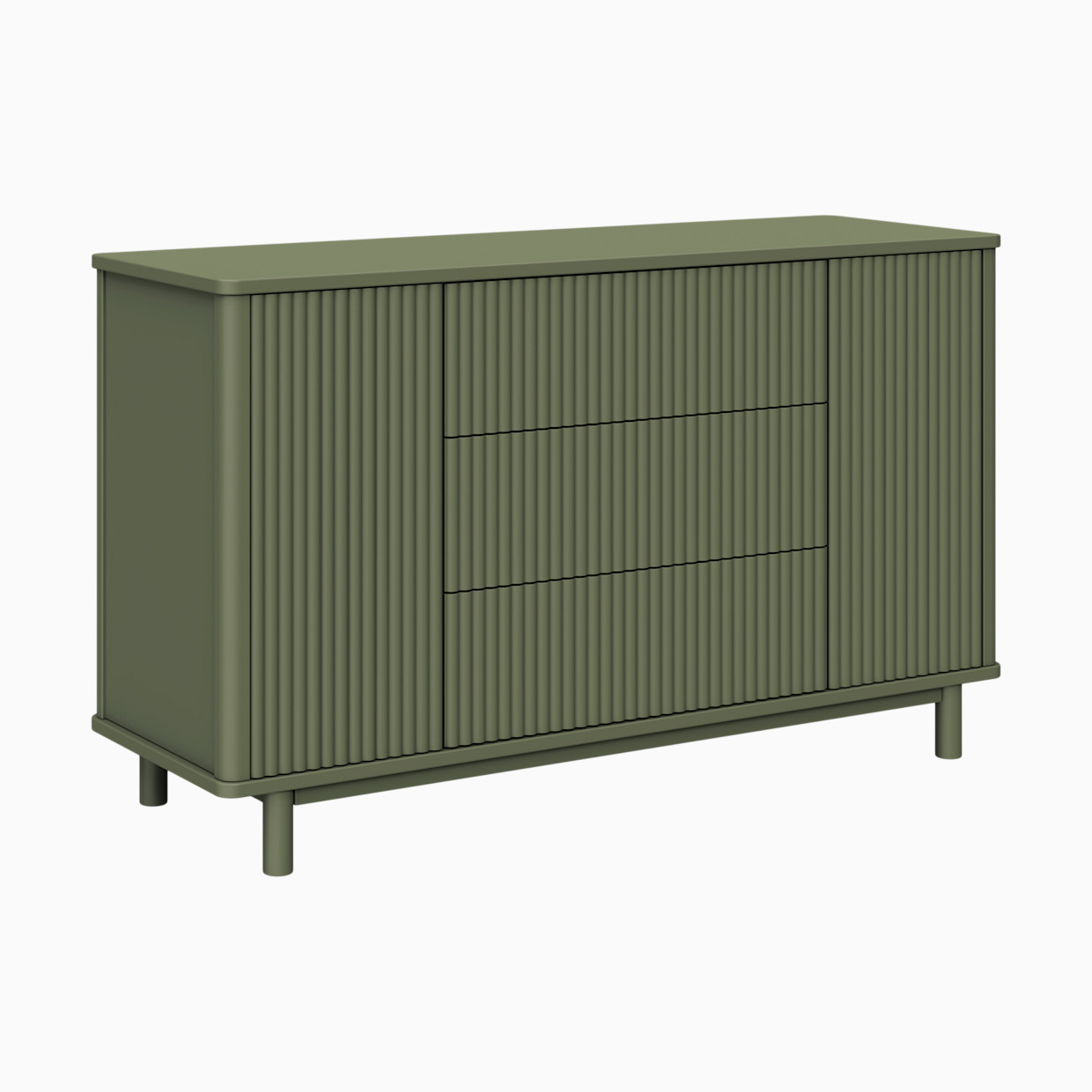 babyletto Pogo Tambour Assembled Dresser - Olive.