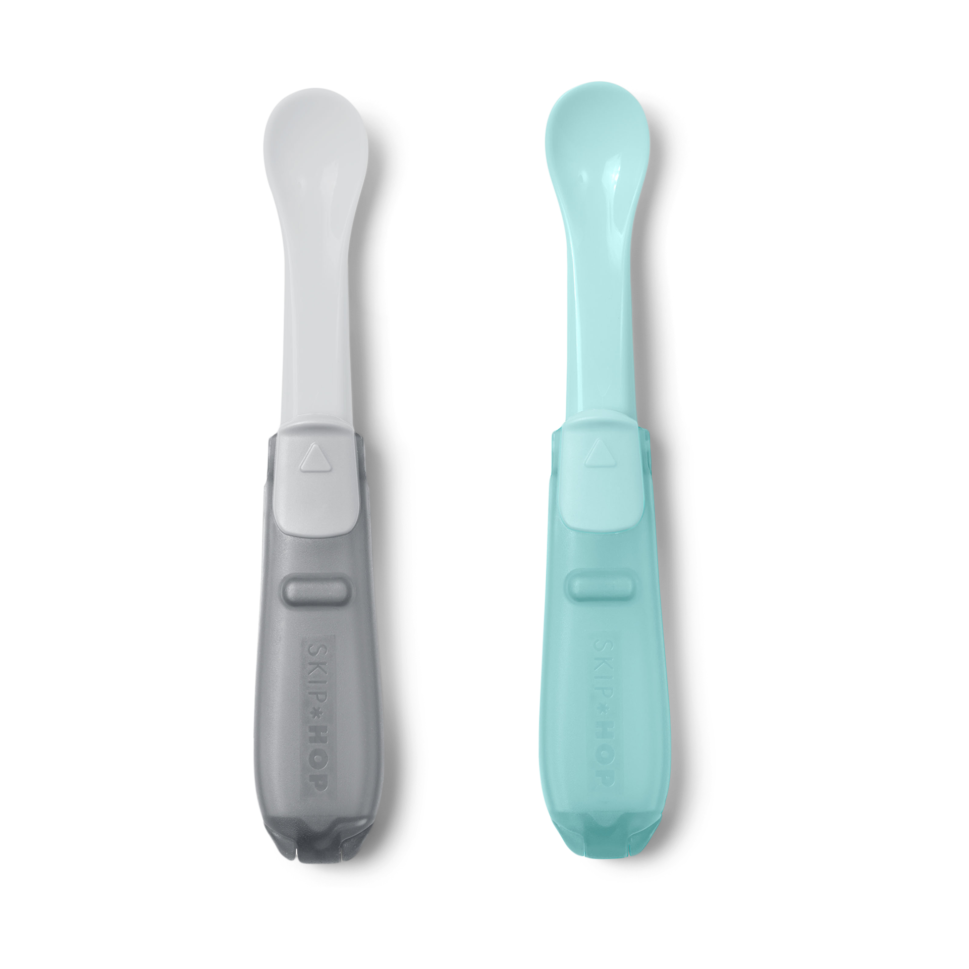 Skip Hop Easy-Fold Travel Spoons - Grey/Soft Teal.