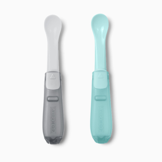 Skip Hop Easy-Fold Travel Spoons - Grey/Soft Teal.