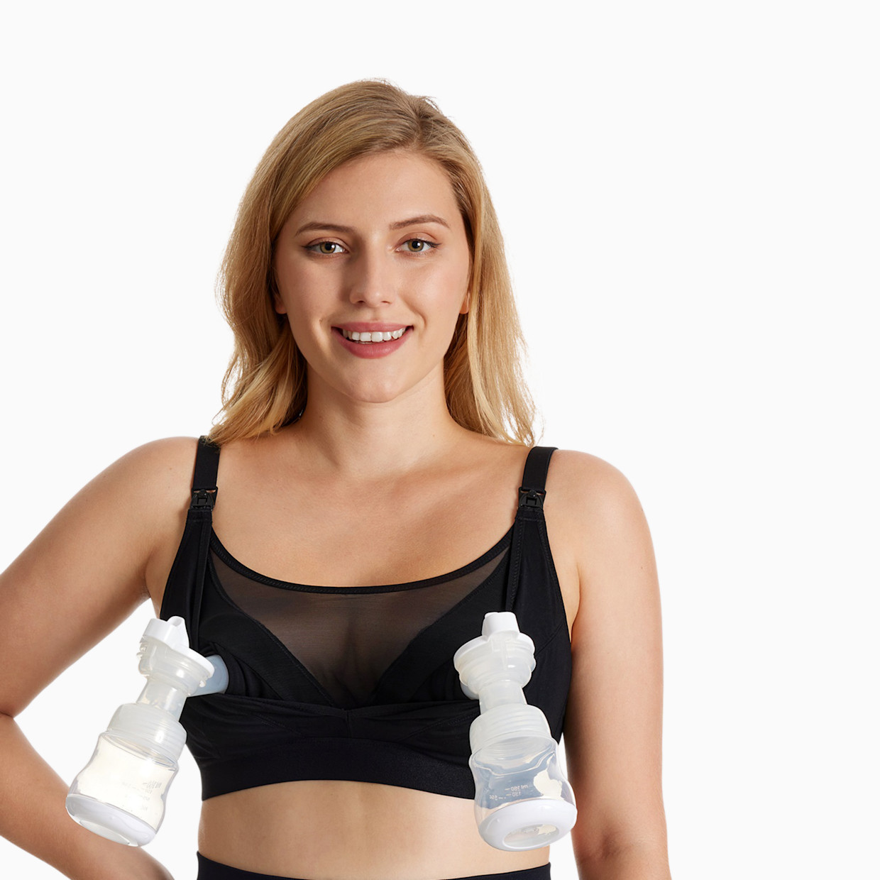 Momcozy Mesh Pumping Bra - Black, 2 Xl.