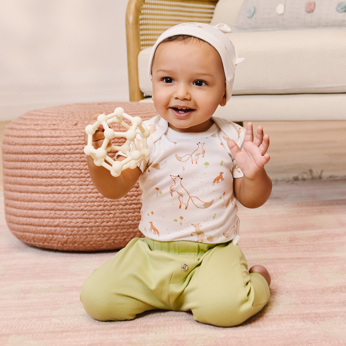 AEIOU Atom Silicone Teether Toy - Oat.