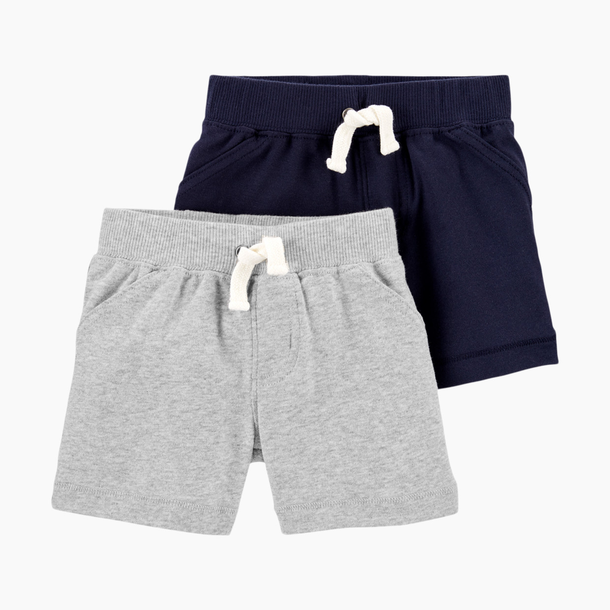 Carter's Drawstring Shorts (2 Pack) - Navy/Grey, 3 M.