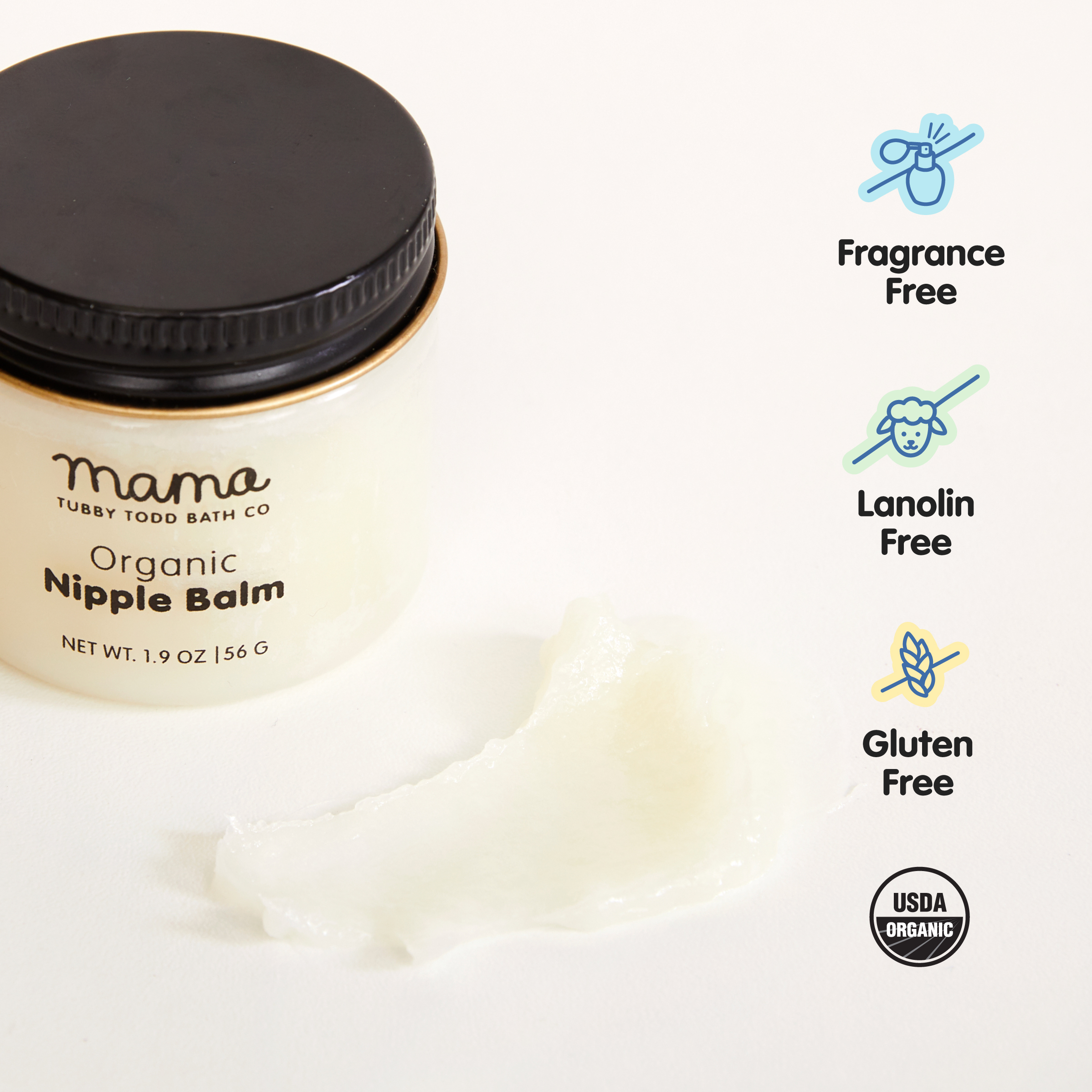 Tubby Todd Mama Nipple Balm - Fragrance Free.