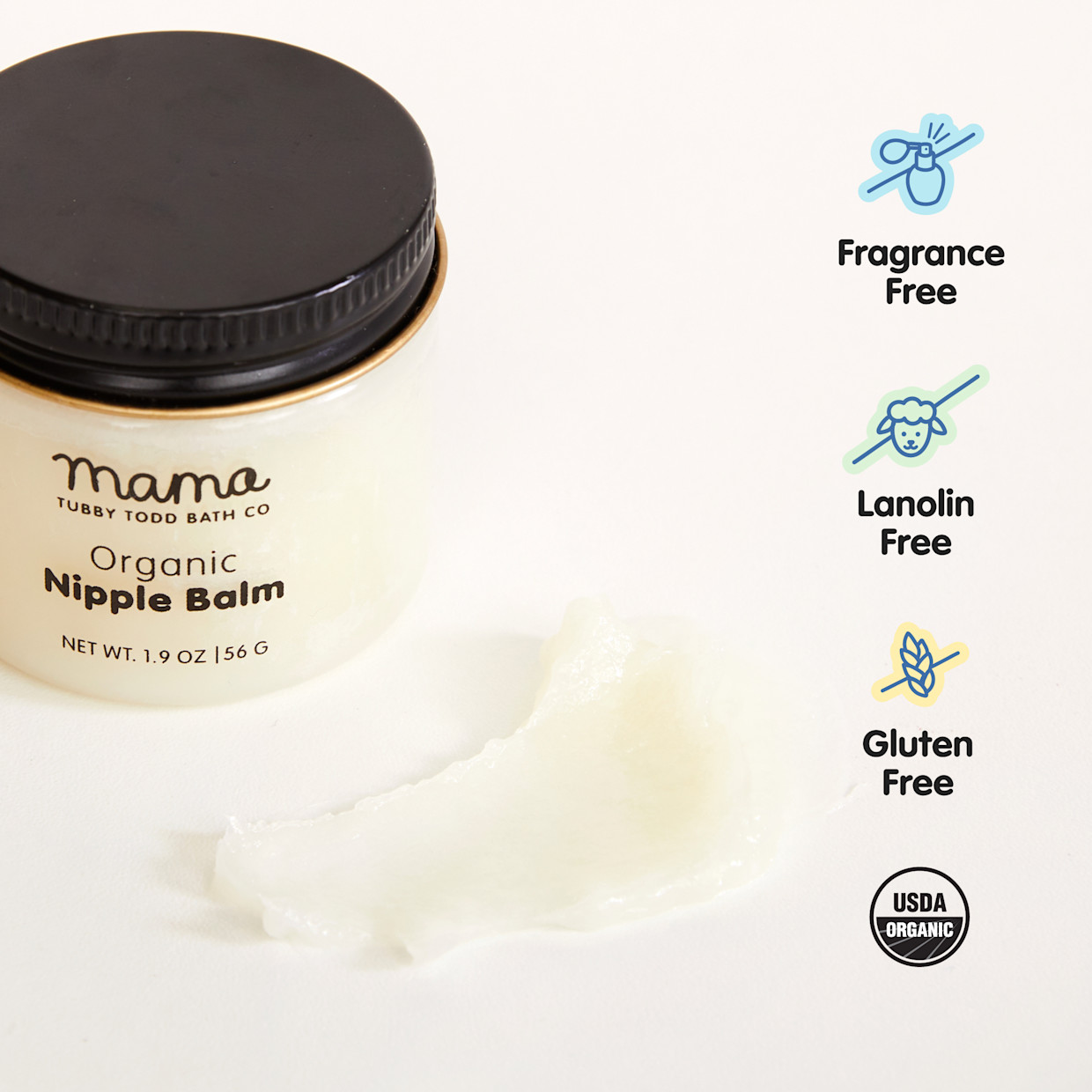 Tubby Todd Mama Nipple Balm - Fragrance Free.