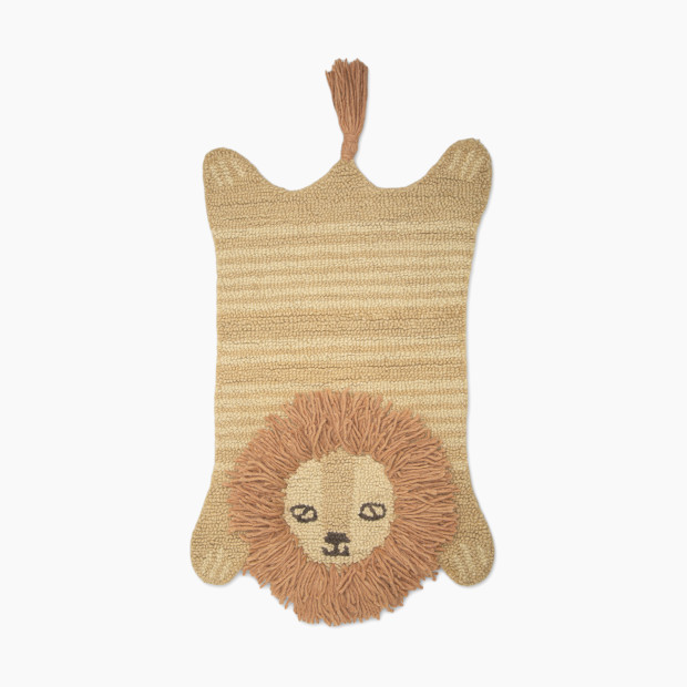 Crane Baby Hand Tufted Wool Animal Shaped Rug - Lion, 24” X 36” X 0.6”.