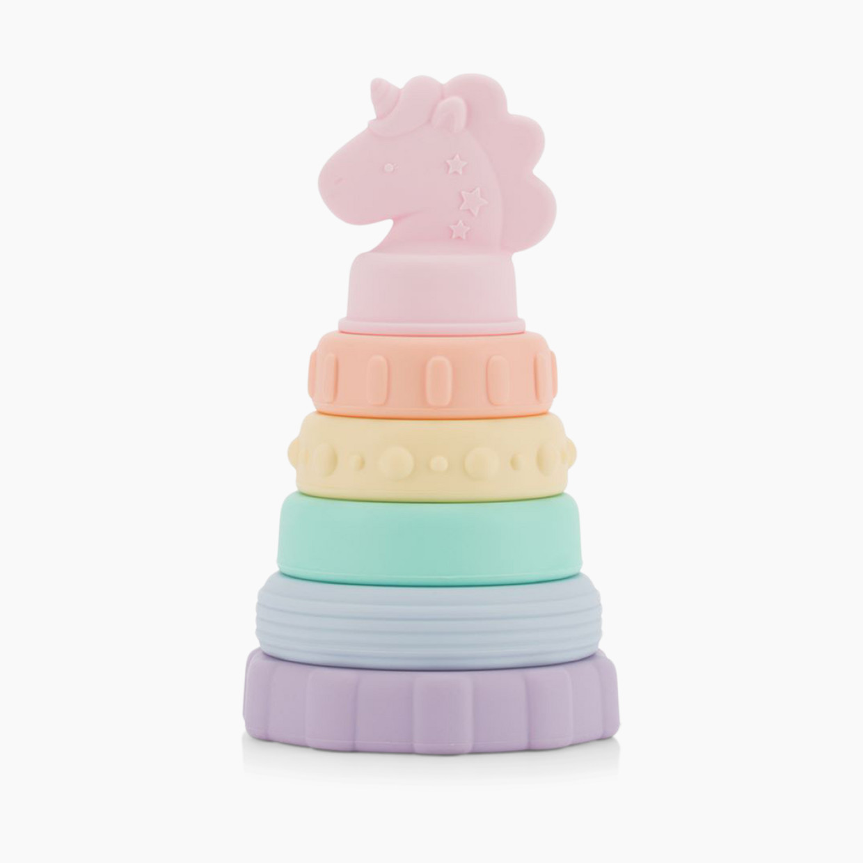 Itzy Ritzy Silicone Stacking and Teething Toy - Unicorn.