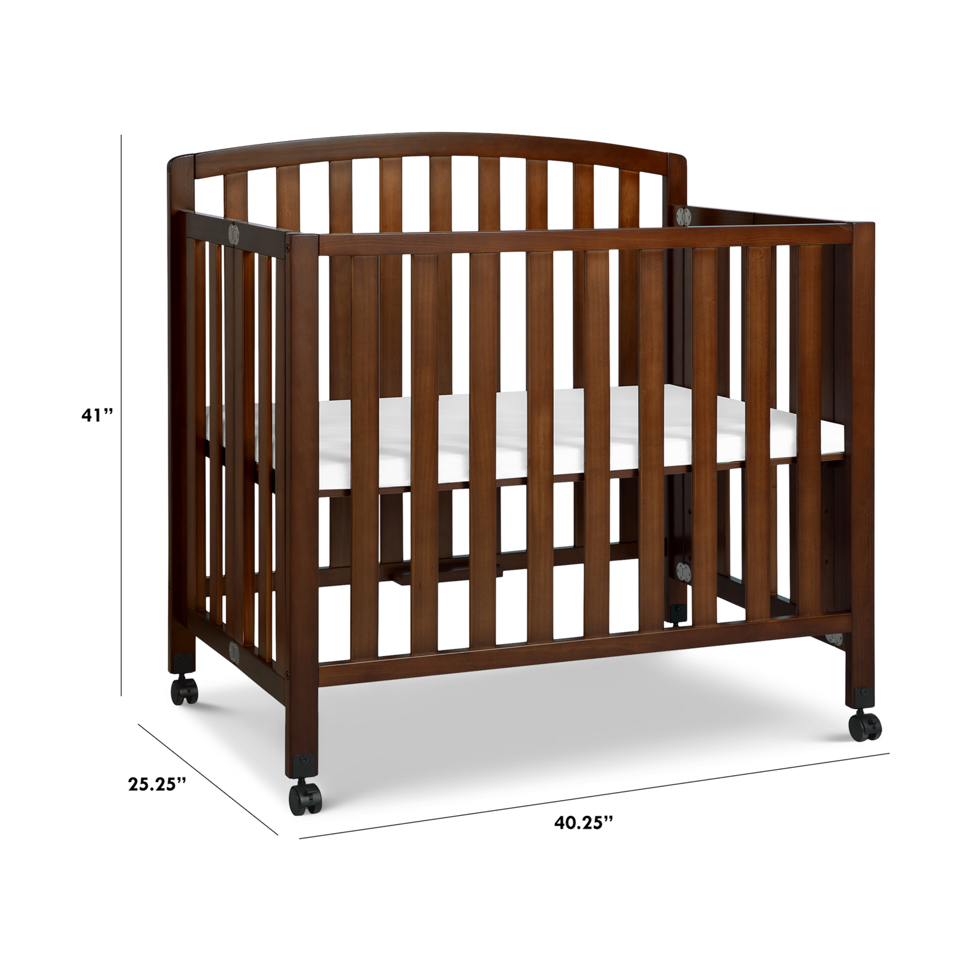 daVinci Dylan Folding Portable 3-in-1 Mini Crib - Espresso.