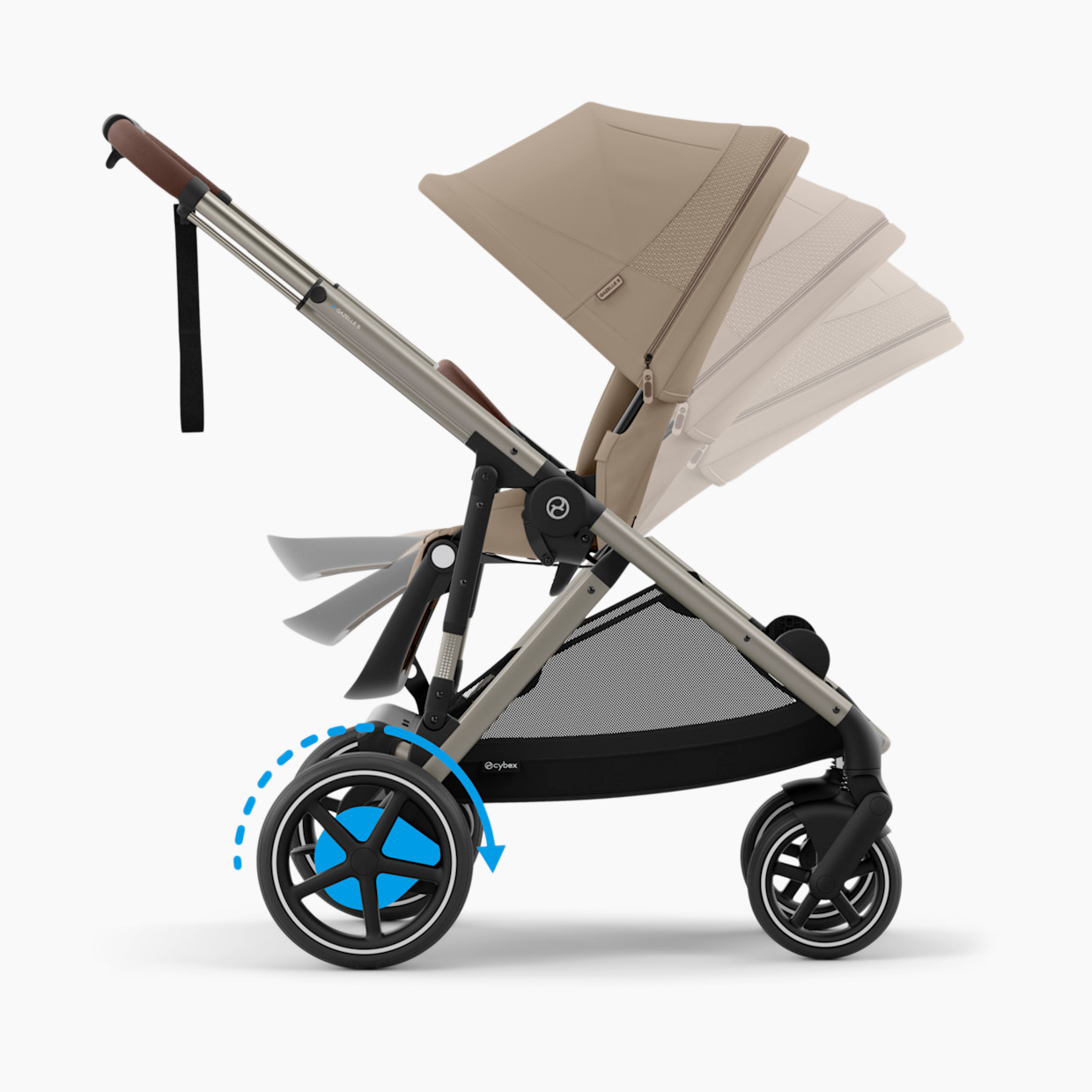 Cybex eGazelle S Electronic Assist Stroller - Taupe Frame/Almond Beige Seat.