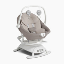 Joie Cinnamon 2-in-1 Glider and Rocker – Multi-Motion Baby Swing and Rocker Combo with Plush Fabrics, Compact Design, and Multiple Recline Positions – Soothing Sounds & Gentle Vibrations (Walnut)